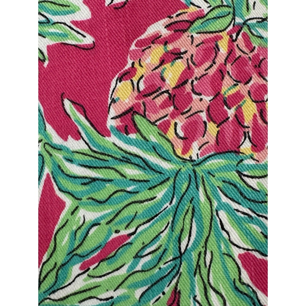 Lilly Pulitzer Worth Straight Jeans Sz 14 Spike The Punch Orchid Pink Pineapple - Picture 13 of 14